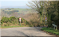 Narrow road with the Tamar valley beyond