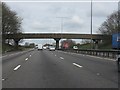 SP7455 : M1 motorway - Maple Farm bridge, Collingtree by Peter Whatley