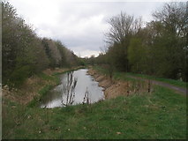 SK4480 : Chesterfield Canal and Cuckoo Way south of Old hall Farm by John Slater