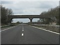 SP5071 : M45 motorway - Onley footbridge by Peter Whatley