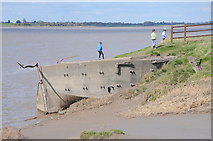 SO6804 : Beached vessel at Purton by Philip Halling