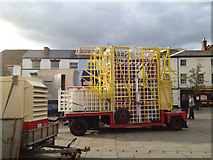 SP2864 : Fairground ride waiting to be put up, Market Place by Robin Stott