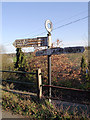 SO7894 : Road sign at Hopstone, Shropshire by Roger  D Kidd