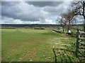 Farmland under a darkening sky