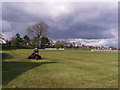 Mowing the cricket field