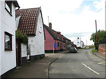 TL7348 : Cottages in Church Street, Hundon by Evelyn Simak
