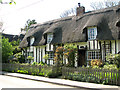 Timberframed thatched cottages in The Street, Stradishall