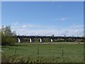 Road viaduct over the Rother Valley flood plain 