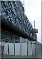SP0686 : Construction hoardings alongside Birmingham's new library by Steve  Fareham