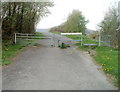 Barrier on NCR route 46 near Pentwyn