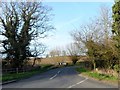 Road junction west of Badingham, Suffolk