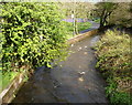 Nant Cwm-parc flows away from Aberfawr Road, Abertridwr            