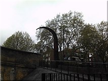 TQ3383 : Curvy milestone on the Queensbridge Road entrance to the Regent's Canal by Robert Lamb