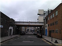 TQ3383 : View of the London Overground bridge over Dunston Street by Robert Lamb