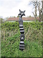 Cycle route marker near Sandysike Brickworks