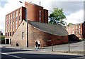 A strange shaped building on Barbourne Road.