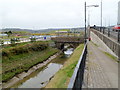 Path from the B4304 to a footbridge across Afon Lliedi, Llanelli