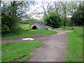 SP0083 : Two Paths Meet at Footbridge Over the Bourn Brook by Roy Hughes