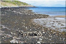 NM4099 : Remains of Sir George Bullough's shooting brake, Kinloch foreshore by Jim Barton
