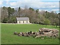 NY8056 : Pastures and woodland around Keenley Methodist Chapel by Mike Quinn