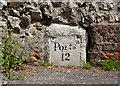 Painted milestone, Hambledon Road