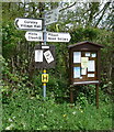 Sign and notice board in Coreley