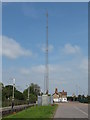 TQ9496 : Railway wireless communications mast by Roger Jones