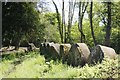 Mill stones in a row