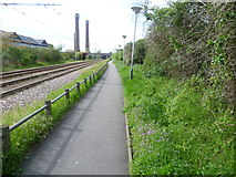 TQ3165 : Path next to Tramlink by Marathon