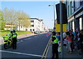 Waiting for the Olympic Torch relay, Lower Dock Street, Newport