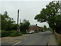 Approaching a bus stop at Chiddingstone Causeway