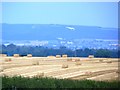 Bales of straw with White Horse of Kilburn in the distance