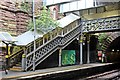 Footbridge and shrubbery, Green Lane Station, Birkenhead