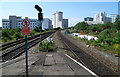 A view south from Cardiff Queen Street railway station