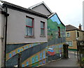 Mural at the entrance to  Troedyrhiw railway station