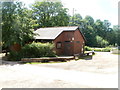 Building at the entrance to The Island, Usk