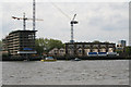 Isle of  Dogs:  View across River Thames to remains of Payne