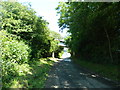 Hernston Lane passing under a railway bridge, near Ewenny