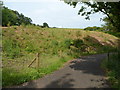 Steep ground at the edge of the Malpas to Caerleon cycleway and footpath, Newport