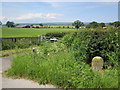 Farmland and a milestone at Willerby