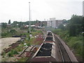 Coal train about to enter Scunthorpe station