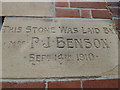 Foundation stone in Solly Street