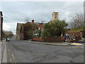 Looking from the junction of Solly Street and  Hollis Croft towards a disused church