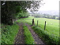 Track onto field behind Frongoch Hall