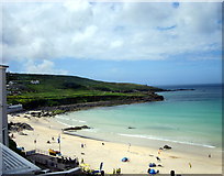 SW5140 : St Ives Porthmeor Beach From The Tate Restaurant by Roy Hughes