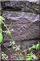 Benchmark on railway bridge east of Hazel Cottage