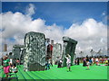 Fun and games on the Stonehenge bouncy castle