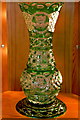 M2133 : Moycullen - Celtic Crystal - Tall Clear & Green Vase by Joseph Mischyshyn