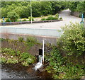 ST0799 : River depth gauge, Merthyr Vale by Jaggery