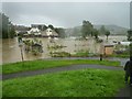 Rivers Simene and Brit floodwaters and submerged allotments at Skilling